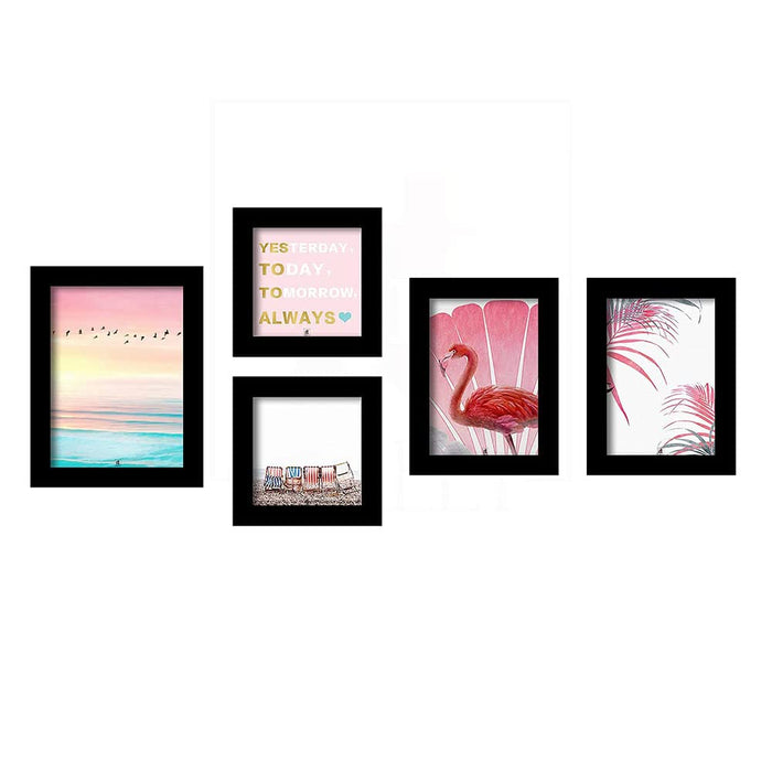 Art Street Today and Always Set of 5 Art Print Aquatic Theme Painting for Home Decoration Size- 5x5, 5x7, 6x8 Inches
