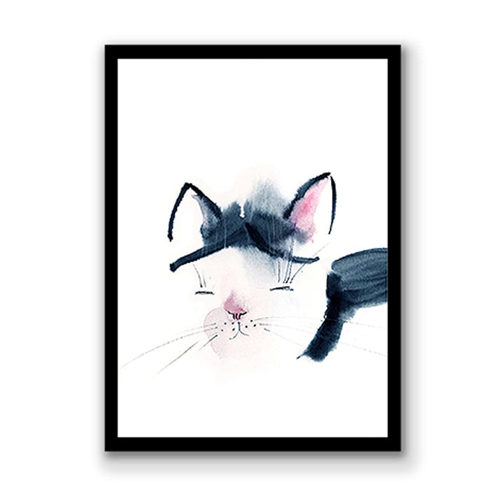 Art Street Cute Cat Watercolor Wall Art Artwork Painting Posters for Home, Kids Room, Wall Hanging Decor & Living Room Decoration I Modern Luxury Decorative gifts (12.9 x 17.7 Inches)