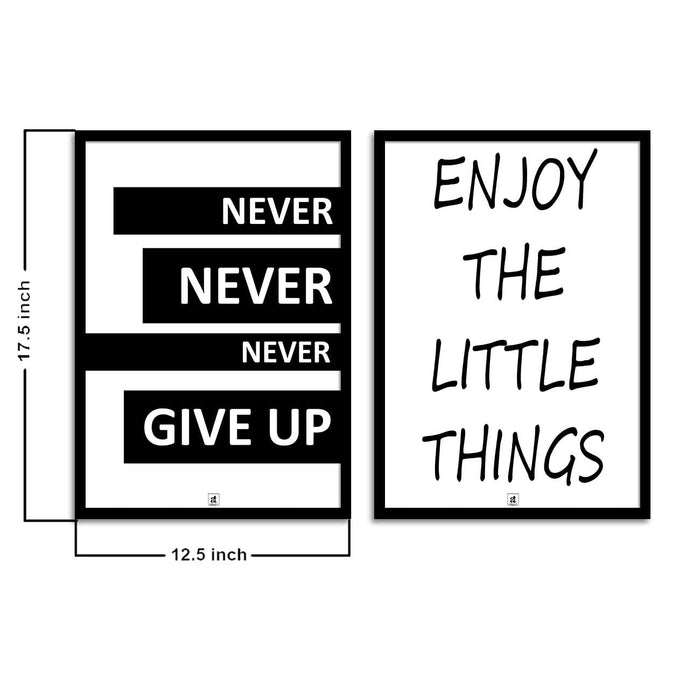 Motivational Art Prints Enjoy the Little Things Wall Art for Home Décor for Home, Wall Decor & Living Room Decoration (Set of 2, 17.5" x 12.5" )