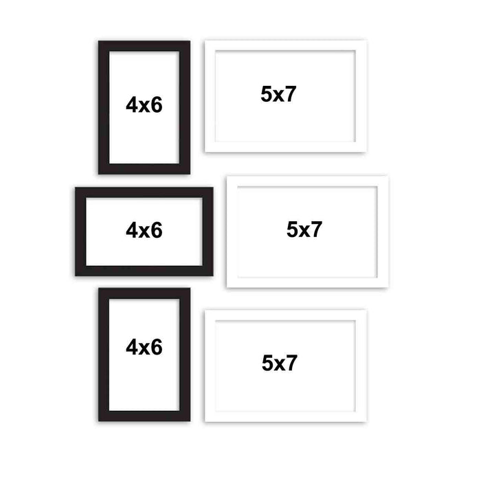 Wall Photo Frame Synthetic Wood , Picture frame for Home Decoration ( Size 4x6, 5x7 inches) - Set of 6