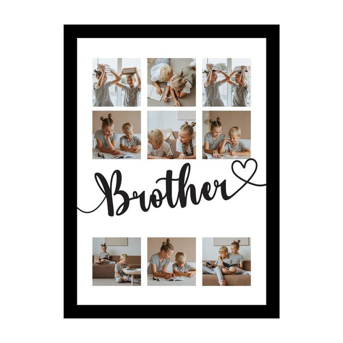 SNAP ART Personalized Brother with 9 Photo Collage print for Customized Gift (8.9x12.8 Inch)