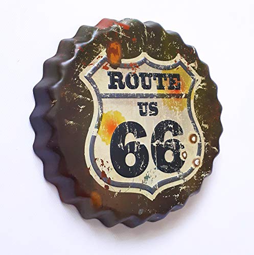 Embossed Route 66 Metal Bottle Caps Decorative