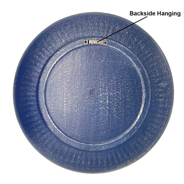 Blue Color Set Of 2 MDF Decorative Wall Plates, For Home & Office - Size-11.5 x 11.5, 7.5 x 7.5 Inch