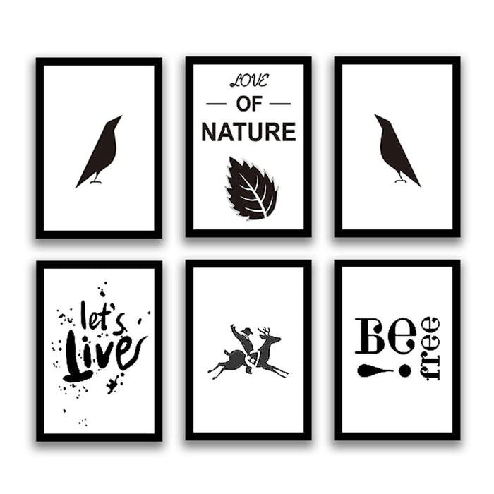 ‎Art Street Love of Nature Framed Art Print For Kids Room Home, Office, Wall Hanging Decor & Living Room Decoration I Modern Luxury Decorative gifts (Set of 6, 9.4 x 12.9 Inches)