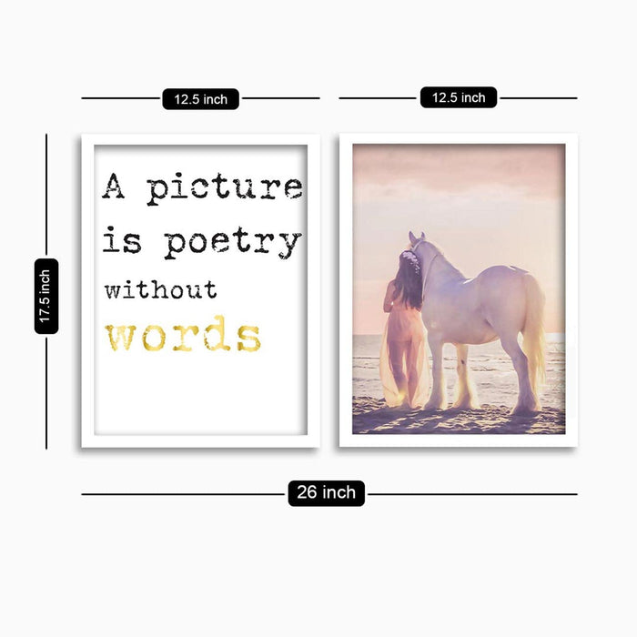 ‎Art Street Set of 2 Poetry Theme Art Print Painting Motivational Quotes Framed Poster for Home and Wall Decoration (Size - 17.5 x 26 Inch)