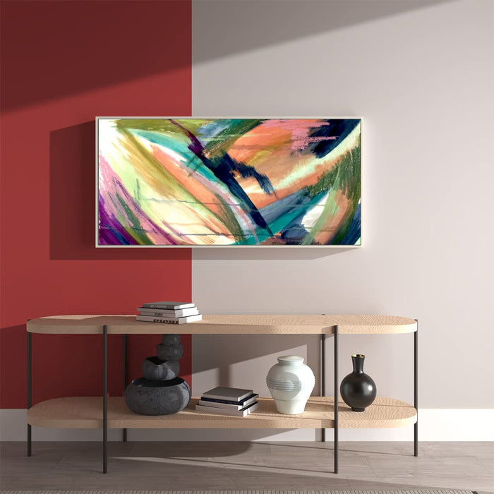 Art Street Canvas Painting Water Mini Abstract Digital Decorative Luxury Paintings with Frame for Home & Office Décor (Size 22 X 46 Inches)