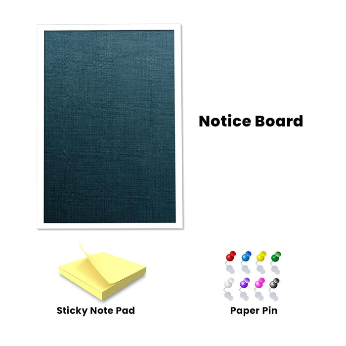 Notice Board Bulletin Board Pin-up Soft Cork Texture Display Board for Home, Office, Kids & School by Artstreet - (Rectangle Shape, White Frame, 17.2 X 13.2 Inches)