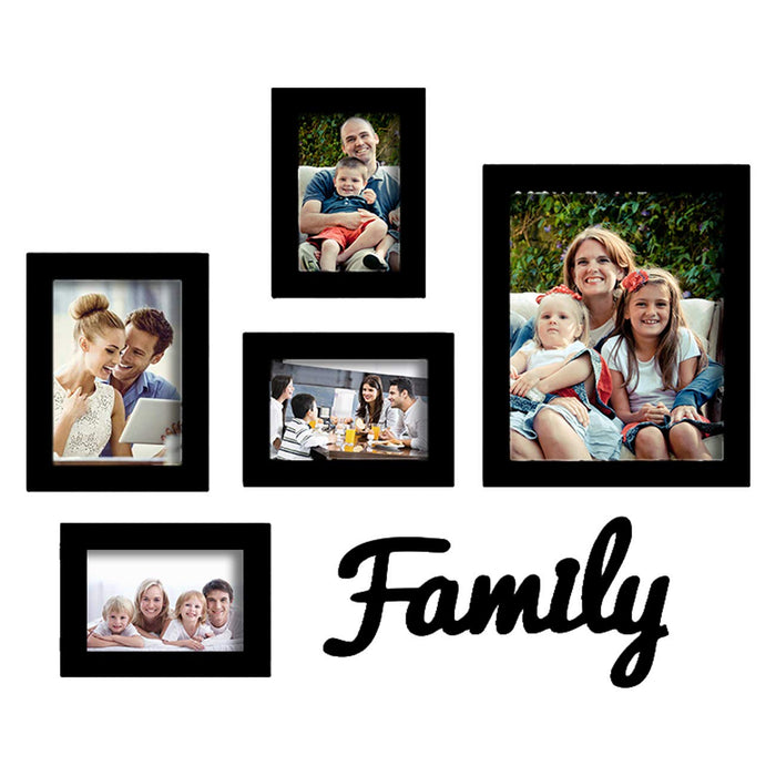 Art Street Relive Your Memories - Set of 5 Individual wall Photo Frames with Memories, Arrow MDF Plaque