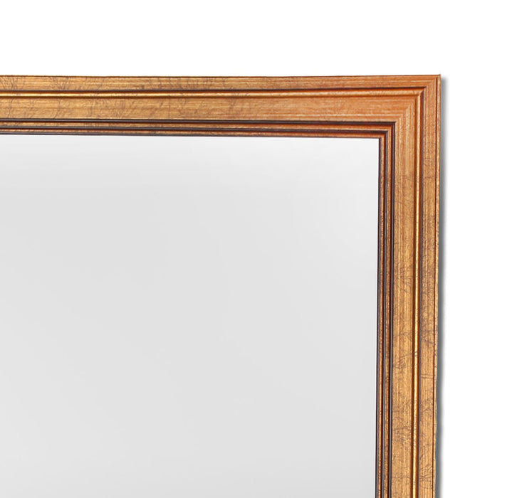 Gold Rectangle Synthetic Modern Warnish Wall Mirror Inner Size 12X18 inch, Outer Size 15X21 Inch