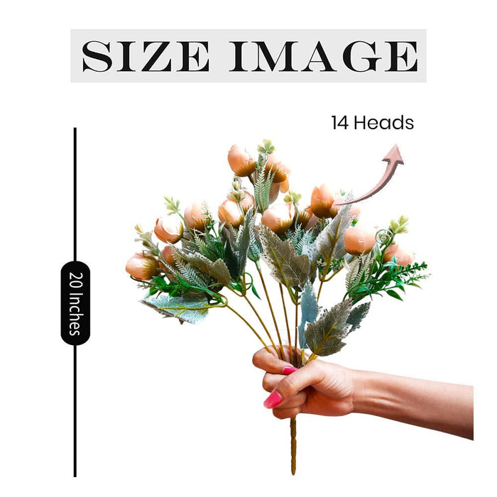 Artificial DIY Daisy Camellia 14 Head Artificial Silk Flowers Bouquet, Real Looking Flowers Wedding Home Decoration