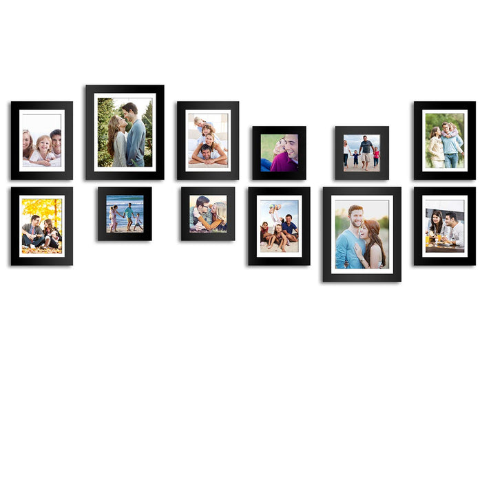 Set of 12 Individual Black Wall Photo Frames