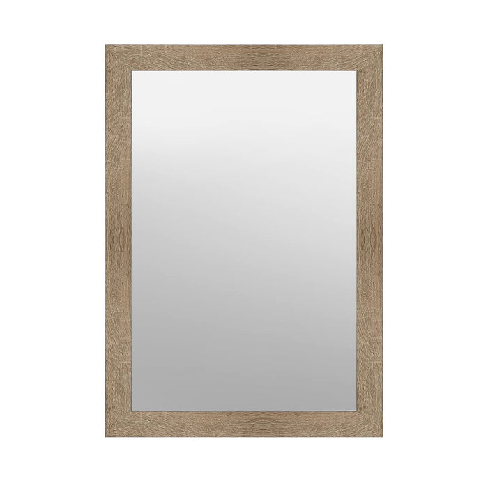 Art Street Mirror for Wall Modern Finish Mirror for Bathroom and Living Room, Light Brown-Color, Outer Size 13.7 x 17.7 Inch