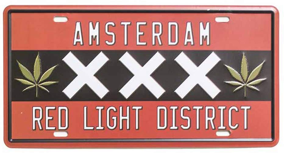 Amsterdam With Printed Top Poster Sing Tin Plate, Size 6x12 inches