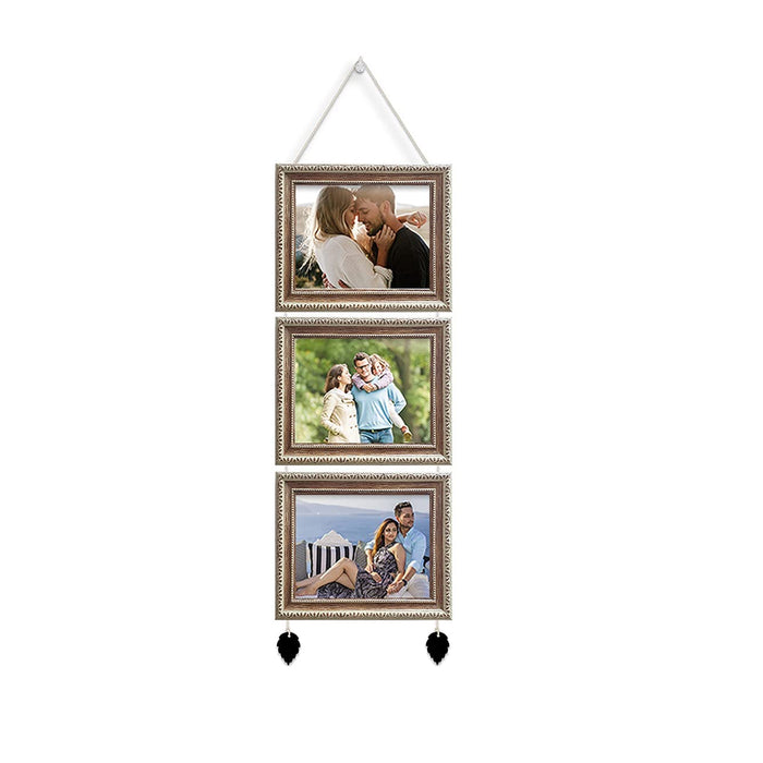 Art Street Wall mounted Collage Picture Frame for Decoration  (Brown, Set Of 3 - 6 X 8 inches)