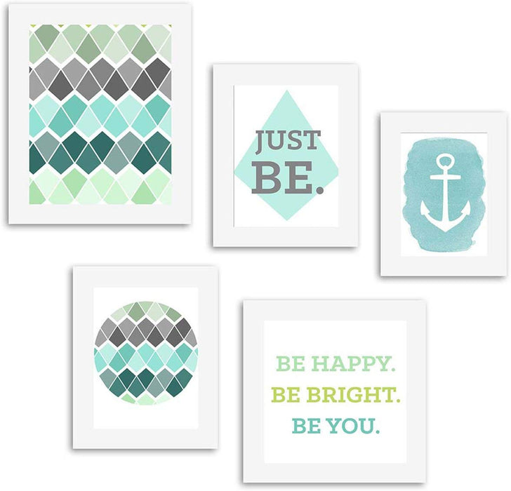 Be You Set of 5 Individual Wall Quote Quotes Framed Wall Poster # Wallessential