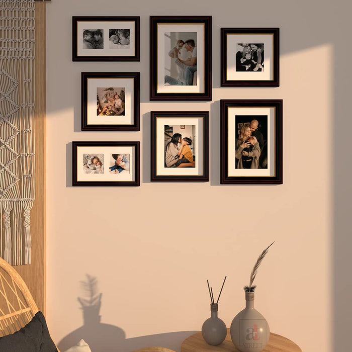 Art Street Set of 7 Progeny Premium 3D Photo Frame For Home Decor  (Black, 6x10, 8x12, 8x8, 8x10 Inches)