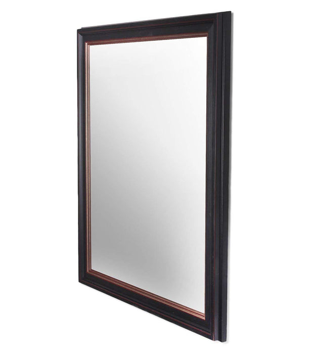 Modern Warnish Wall Decorative Mirror Black Color Inner Size 16 x 20 inch, Outer Size 19 x 23 inch