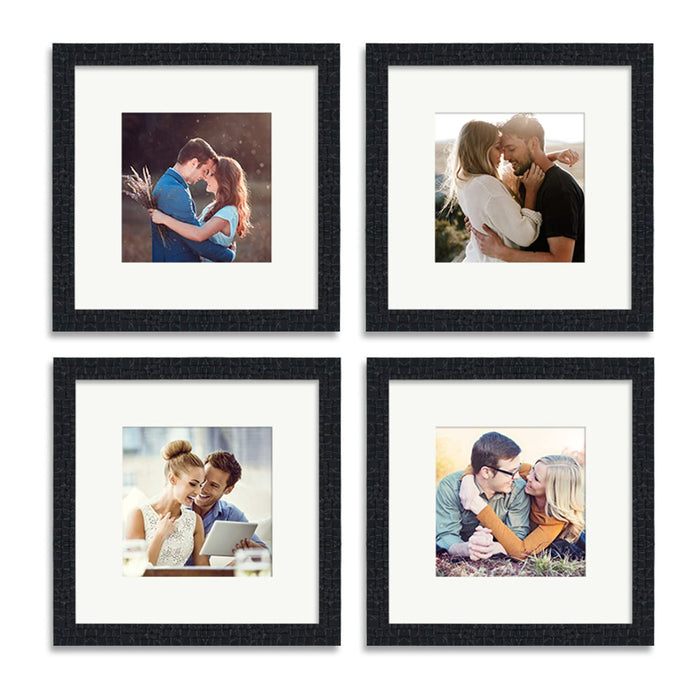 Art Street 4 Square Wall Photo Frame Collage for Living Room, ( 8x8 Set of 4, with matt 5x5 ) ( Square )