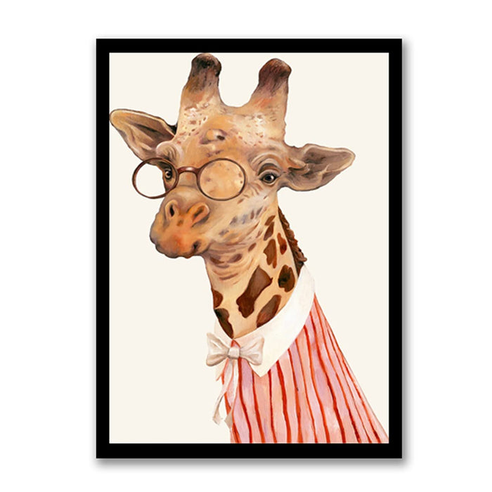 Art Street Cute Giraffe Cartoon Colorful painting Art Print for Home, Kids Room, Wall Hanging Decor & Living Room Decoration I Modern Luxury Decorative gifts (12.9 x 17.7 Inches)