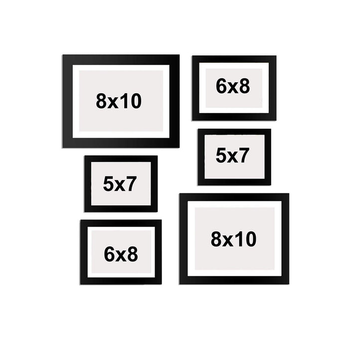 Art Street Set of 6 Individual Black Wall Photo Frames Wall Decor Set ( 5x7, 6x8, 8x10 )