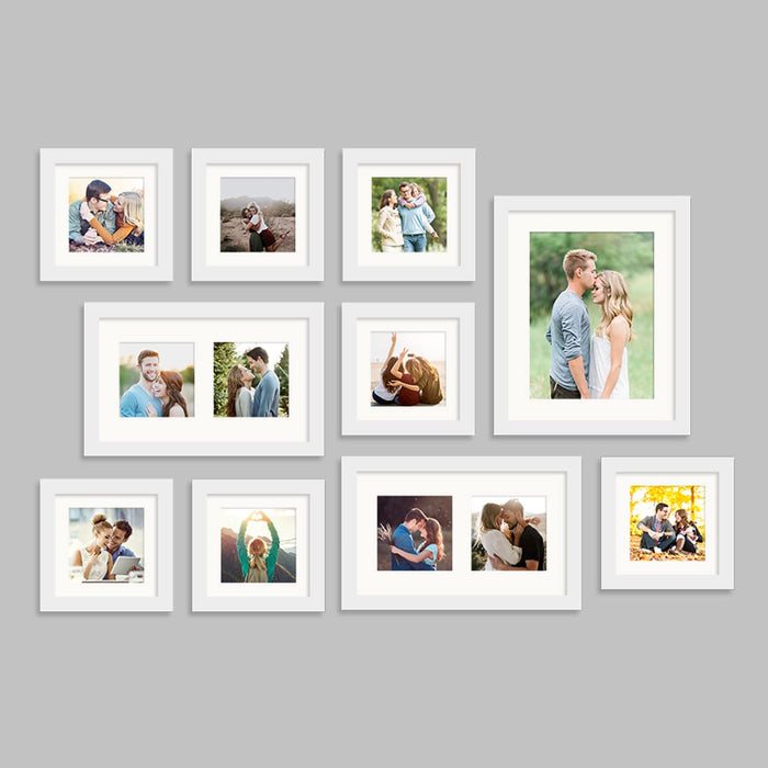 Art Street Photo Frames for Home Décor Set of 10 White Wall Photo Frames for Living Room Decoration (Size - 8 x 10 Inches, 5 x 5 Inches, 6 x 10 Inches)