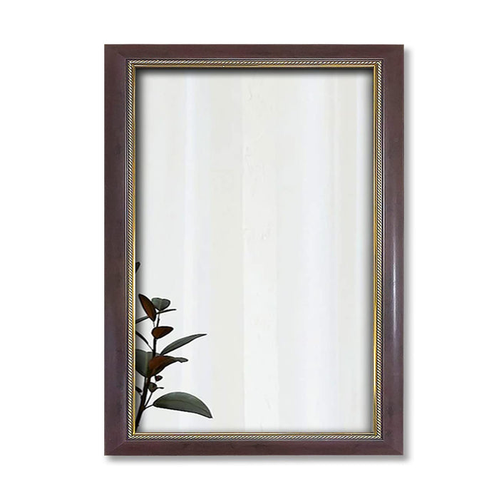 Art Street Plain Smooth Finish Decorative Wall Rectangular Makeup Mirror, Decorative Looking Glass with Frame for Home (19.4x13.4 Inches, Coffee Brown)
