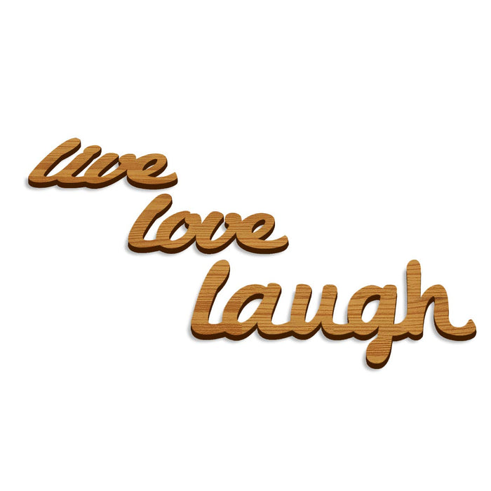 Art Street Live Love Laugh MDF Plaque Painted Cutout Ready to Hang Home Decor Wall Art (Size-10 x 10 Inches)