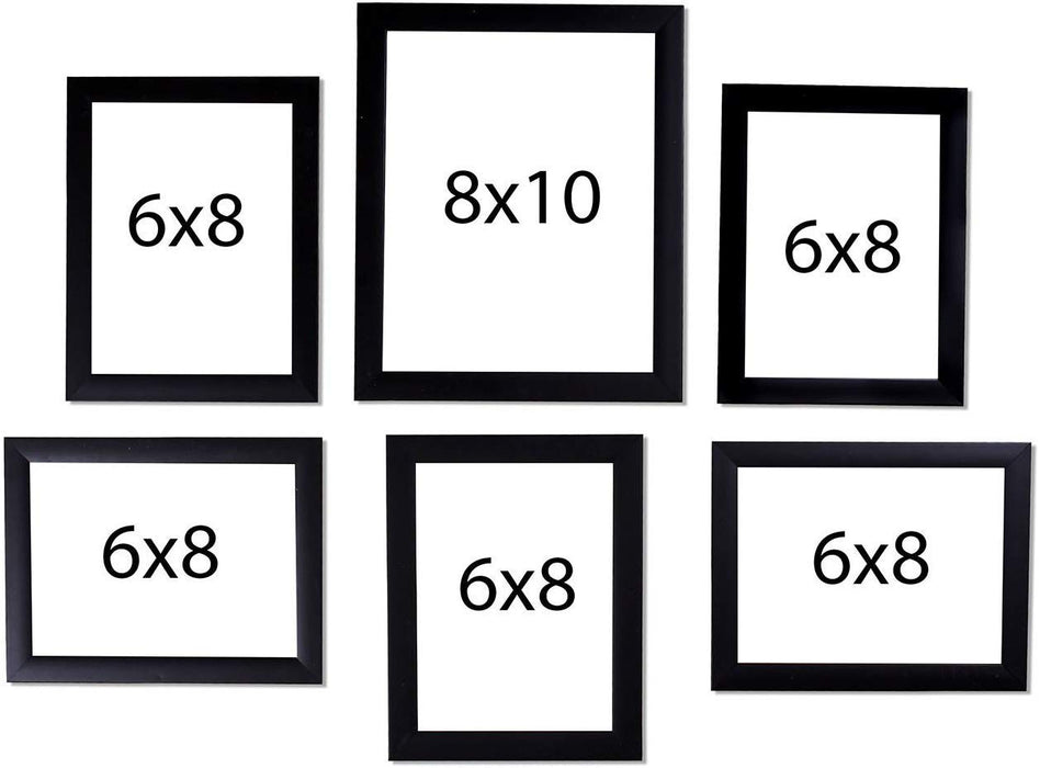 Set Of 6 Individual Black Wall Photo Frames For Home Decor