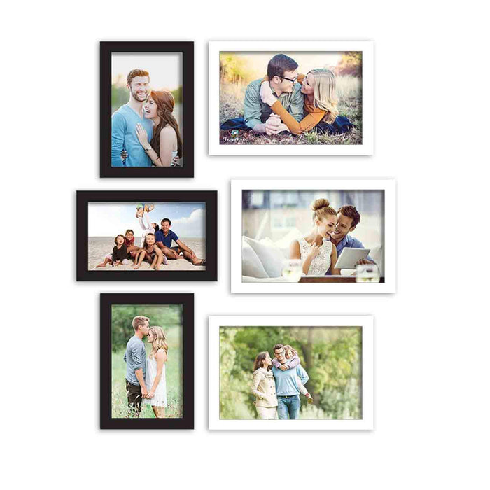 Wall Photo Frame Synthetic Wood , Picture frame for Home Decoration ( Size 4x6, 5x7 inches) - Set of 6