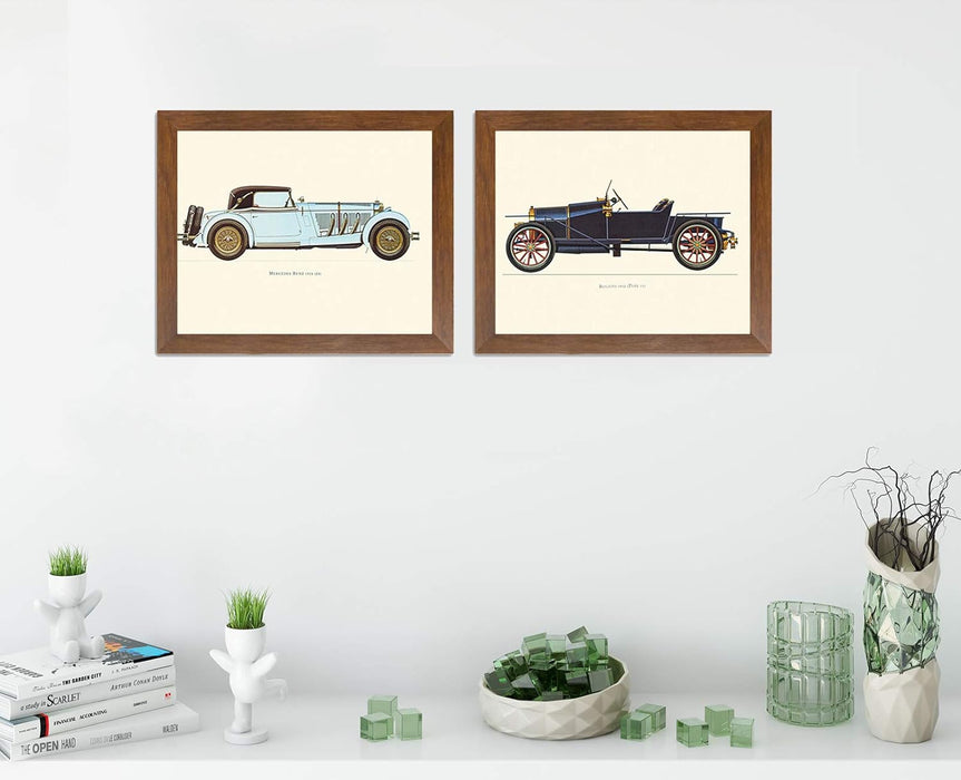 Art Street 'Vintage Car,Bugatti-Mercedes' Framed Poster Set of 2.