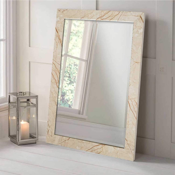 Marble Finish Wall Decorative Mirror for Home and Bathroom.