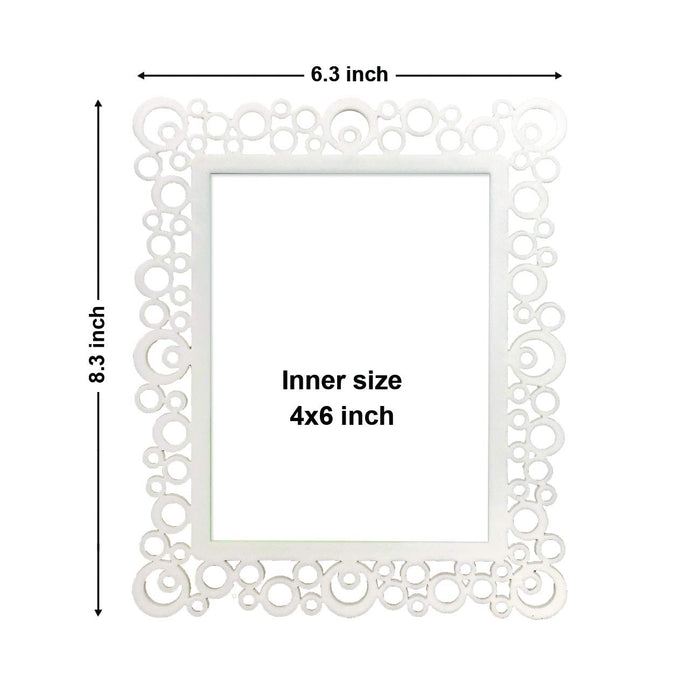 Set Of 2 Decoralicious White Circular Table Photo Frame For Home Decor ( Size 4x6 )