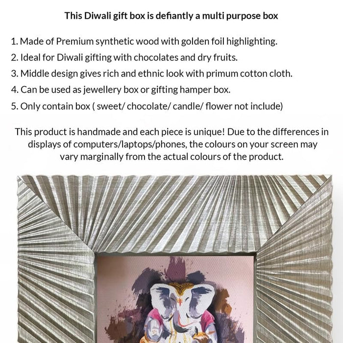 Art Street Decorative Gifts Of Love Gift Box, Diwali Festive Gifting, Cash Box, Shagun Box, Jewelry Box, Wedding Money Box (Lustrous Silver, Size: 7.5x7.5x2.3 Inch)
