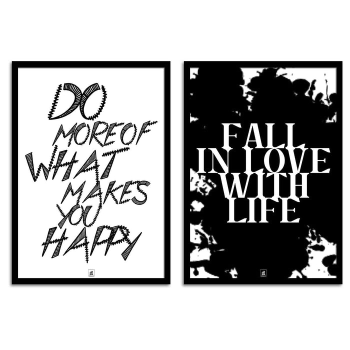 Motivational Art Prints Fall in Love with Life Wall Art for Home Décor for Home, Wall Decor & Living Room Decoration (Set of 2, 17.5" x 12.5" )