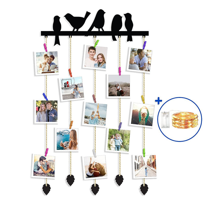 Art Street Birds Design MDF Plaque Clip Photo Frame Collage Hanging Fr ...