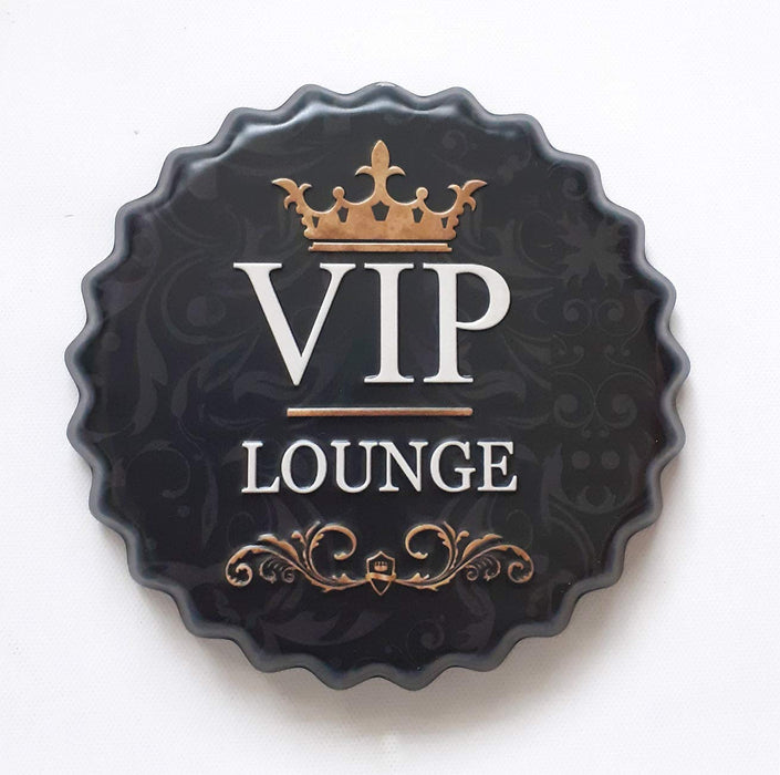 Embossed VIP Lounge Metal Bottle Caps Decorative Tile Tin Signs