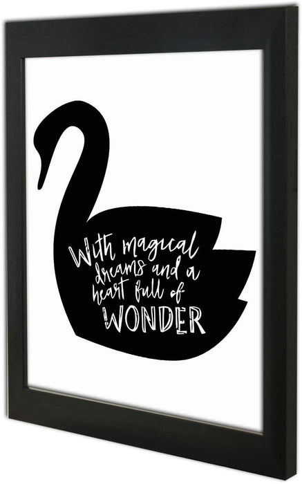 Motivational Quote Poster With Frame # With Magical Dreams & Heart Full of Wonder