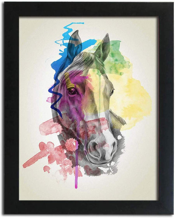 Abstract Horse Framed Art Print Size - 13.5" x 17.5" Inch