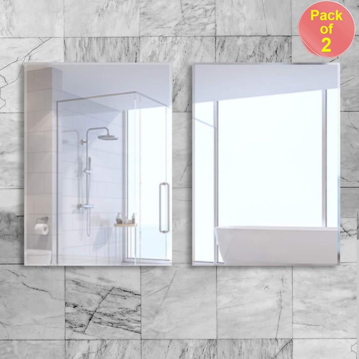 Frameless Bathroom Wall Mirror Beveled Wall Mirror Size 12" x 18" Inch