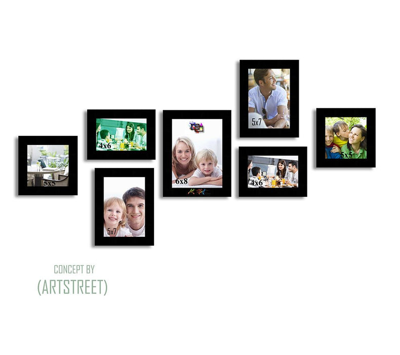 Art Street Heptad set of Photo Frames wall - set of 7 individual photo frames