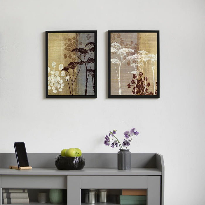 ‎Art Street Nature Lace Framed Art Print for Home, Office, Wall Hanging Decor & Living Room Decoration I Modern Luxury Decorative gifts (Set of 2, 12.9 x 17.7 Inches)