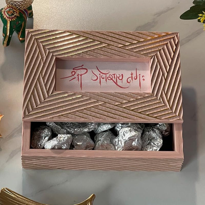 Art Street Decorative Gifts Of Love Gift Box, Diwali Festive Gifting, Cash Box, Shagun Box, Jewelry Box, Wedding Money Box (Pink-Gold, Size: 9x6x2.3 Inch)