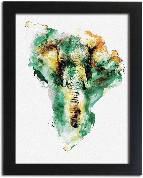 Abstract Vivid Elephant Framed Art Print Size - 13.5" x 17.5" Inch