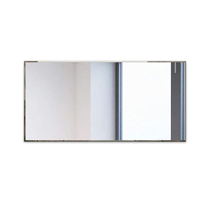 Rectangular Wall Mirror for Bathroom & Bedroom, Wall Mounted Beveled Home Décor Mirror, 17 x 35 Inches (Silver)