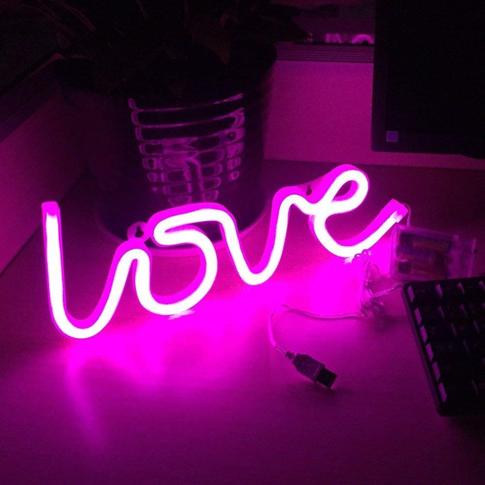 New Love Battery Night Light For Home Decor, Color - Pink