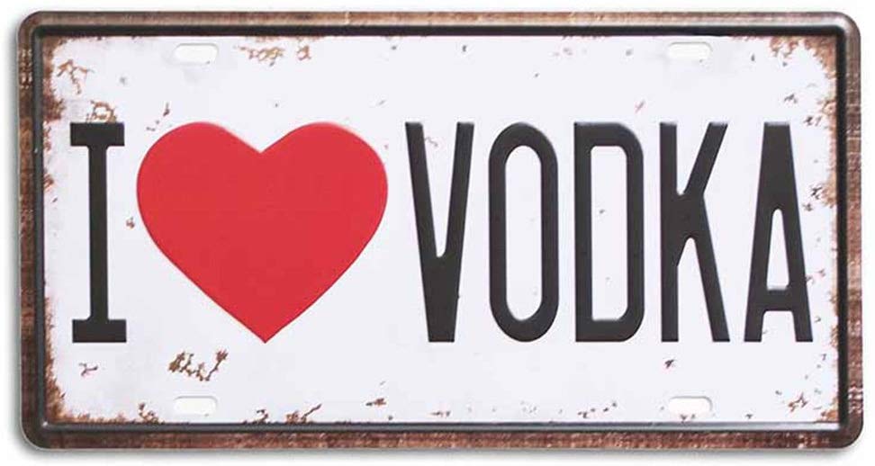 I Love Vodka Sign Tin Plate Sign