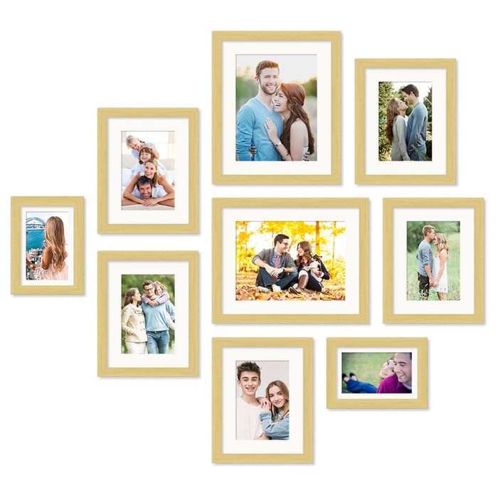 Art Street Photo Frames for Home Décor Set of 9 Beige Wall Photo Frames for Living Room Decoration (Size - 4" x 6", 5" x 5" )
