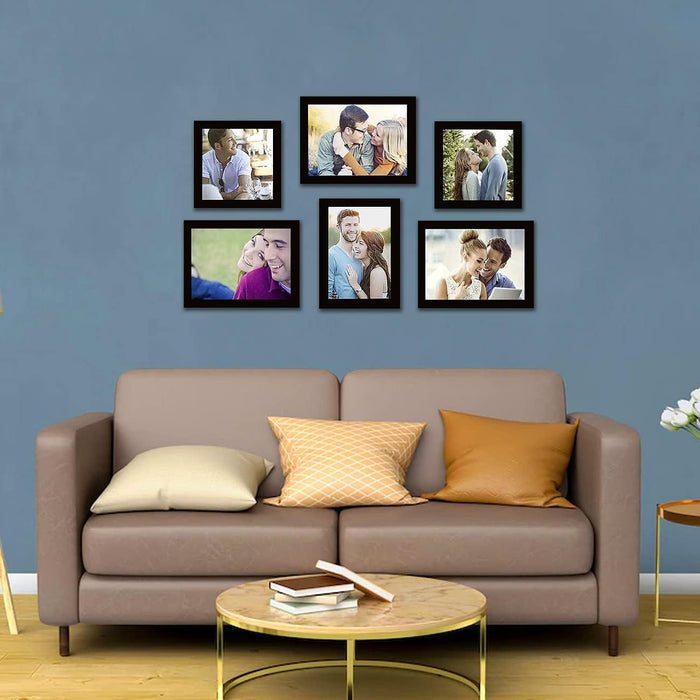 Snap Art Customized Classy group Memory Wall photo frame - Set of 6 individual photo frame new ( Sizes 4x6, 5x5, 5x7)