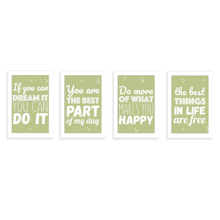 Art Street The Best Things in Life are free for Kids Room Decoration (Set of 4, 8.9x12.8 Inch, A4)
