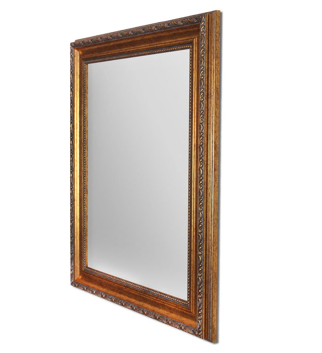 Gold Rectangle Synthetic Royal Decorative Wall Mirror Inner Size 12X18 inch, Outer Size 15X21